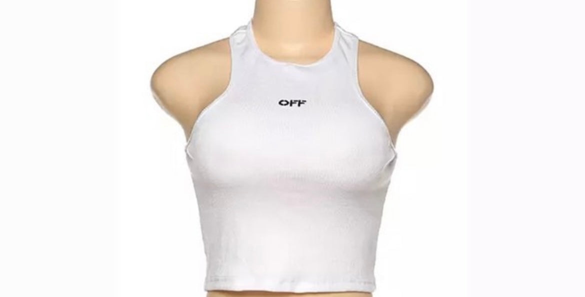 Off White Crop Tops